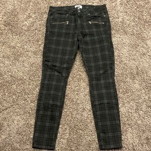PAIGE Charcoal Checkered Trousers, Size 32